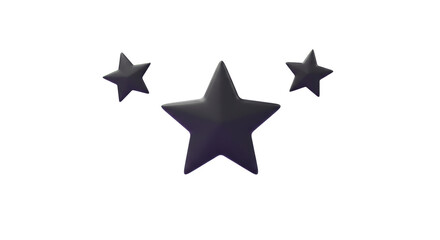 Obraz premium Isolated Three Black Star Shapes