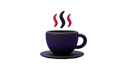 Obraz premium Isolated Stylized Coffee Cup with Steam