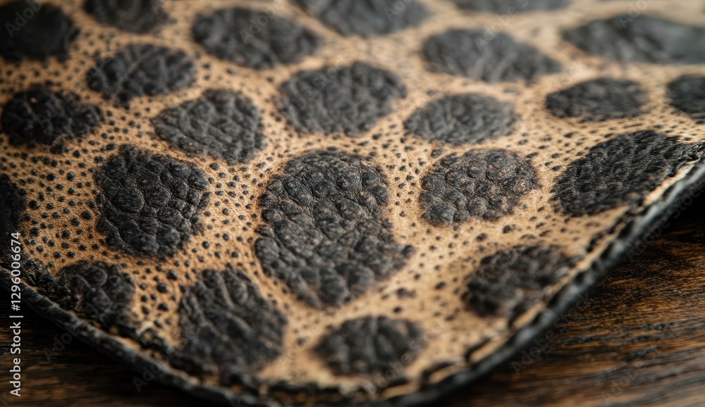 Aufkleber close-up view of textured leather surface with distinctive natural patterns and rich tones ideal for