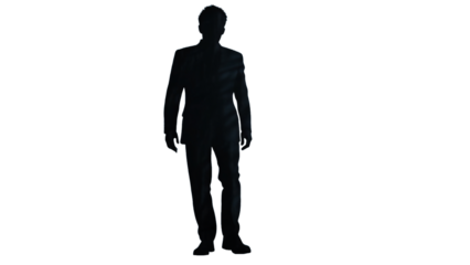 shadow of a man on a transparent background