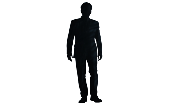 shadow of a man on a transparent background
