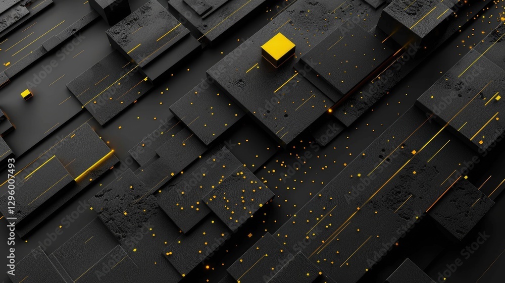 Poster abstract black and gold texture diagonal lines with paint splatter. digital art for design and print
