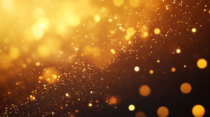 Golden Bokeh Lights Abstract Background