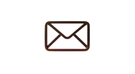 Isolated Envelope Icon with Metallic Border Design