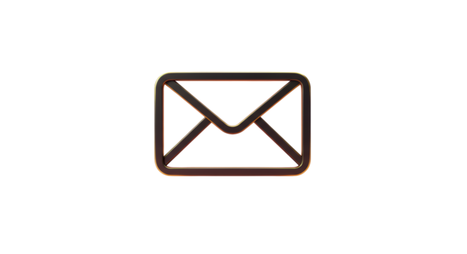 Isolated Envelope Icon with Metallic Border Design