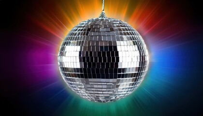 Obraz premium Shiny disco balls with colorful reflections party decoration 
