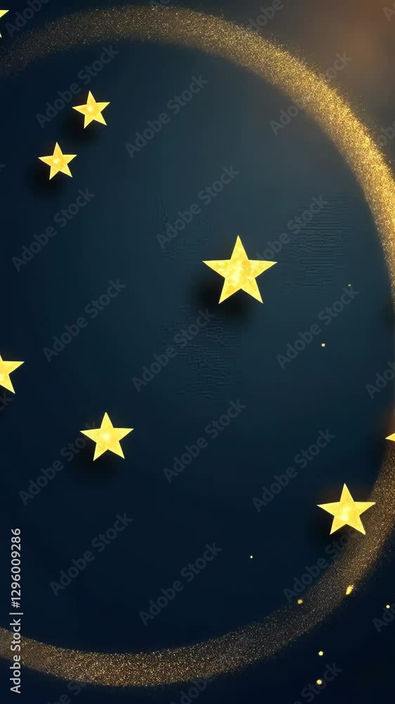 Aufkleber A blue background with a row of stars on it. The stars are in different sizes and are scattered throughout the background