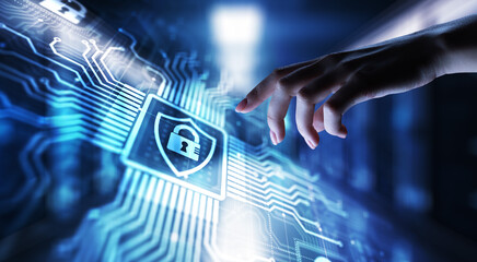 Fototapeta premium Cyber security, Information privacy, Data protection. Internet and technology concept on virtual screen.