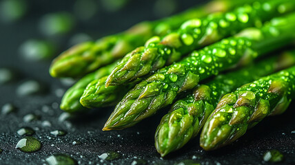 fresh asparagus on a wooden background