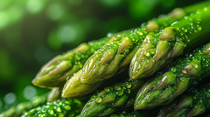 fresh asparagus on a wooden background