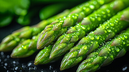 fresh asparagus on a wooden background