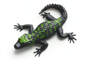 Obraz premium Colorful Plastic Lizard Toy with Detailed Texture and Realistic Features for Creative Play and Educational Activities