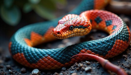 Obraz premium Serpent mortel coiff? d'?p?es, symbolisme, serpent, armes