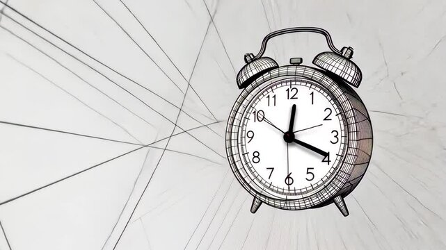 clock watch timer object digital line low poly wireframe ai generated video concept