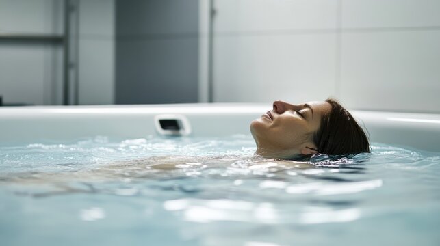 Rare illness patient engaging in hydrotherapy for muscle relaxation. Featuring physical therapy and relaxation