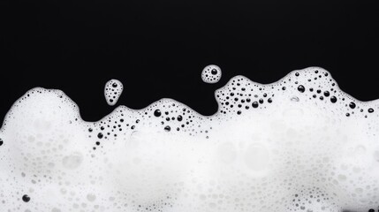 White foam on black background