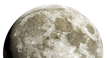 Isolated Detailed Quarter Moon with Visible Craters