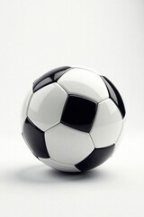 Naklejka premium Simple soccer ball with a minimalist design on a white background , minimalism, blank space, soccer ball