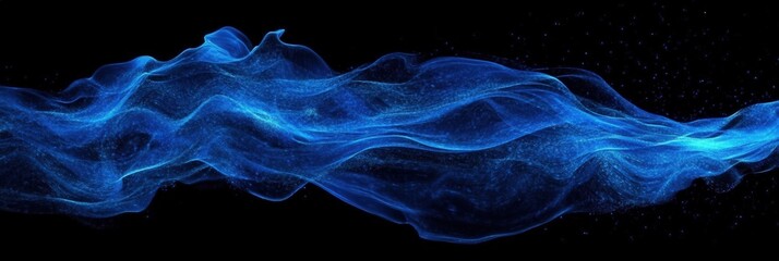 Obraz premium Blazing blue flame isolated on black background. Can be used as design element