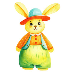 Spring Easter Yellow Collection Watercolor Illustration 