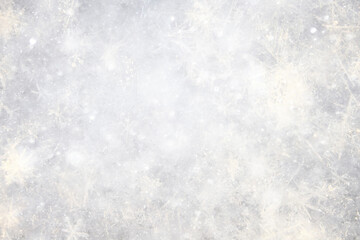 Fototapeta premium Winter white snow background, abstract blurred snowfall surface
