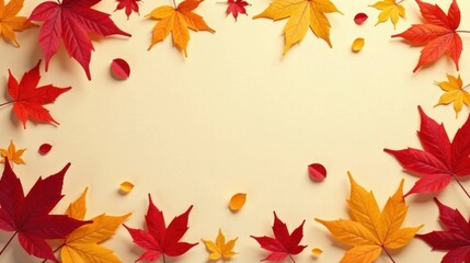 Autumnal Leaves Frame A Festive Background for Seasonal Designs and Fall-Themed Projects