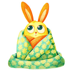 Spring Easter Yellow Collection Watercolor Illustration 
