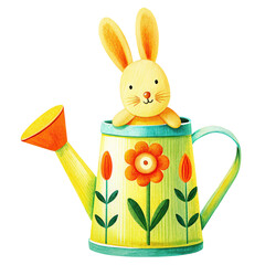 Spring Easter Yellow Collection Watercolor Illustration 