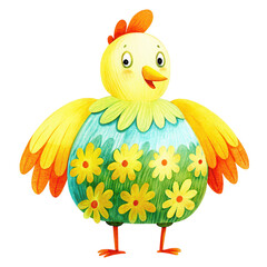 Spring Easter Yellow Collection Watercolor Illustration 