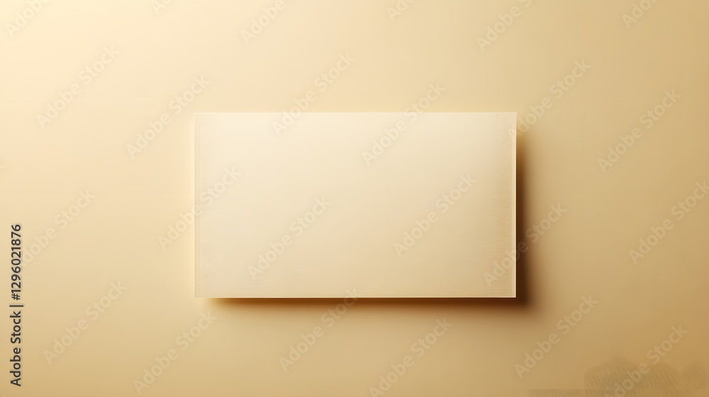 Poster a rectangular object resting on a solid neutral color background