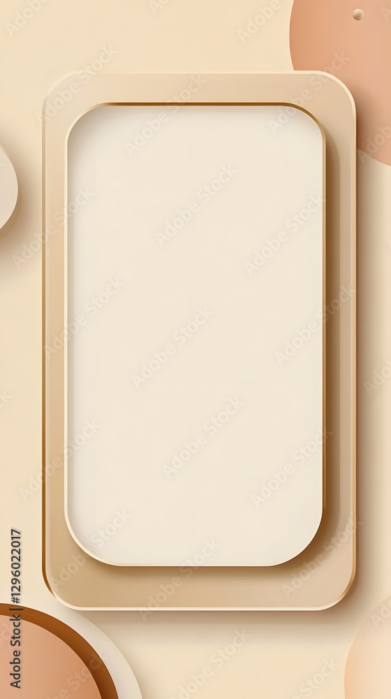 Poster The image depicts a layered rectangular frame with soft colors
