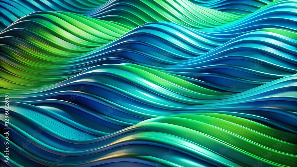 Aufkleber abstract 3d wave background: modern digital art with copy space for text