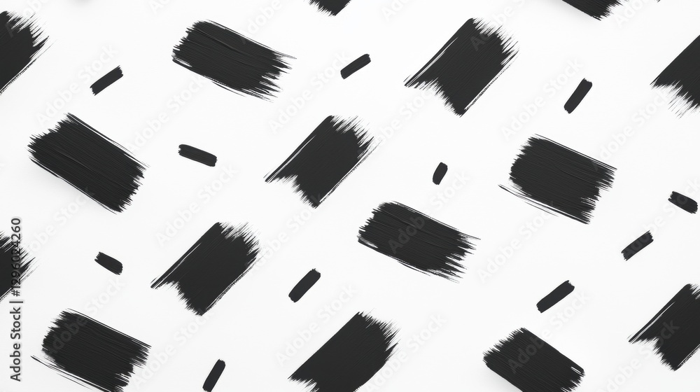 Poster minimalist design with chaotic brush stroke pattern on white background