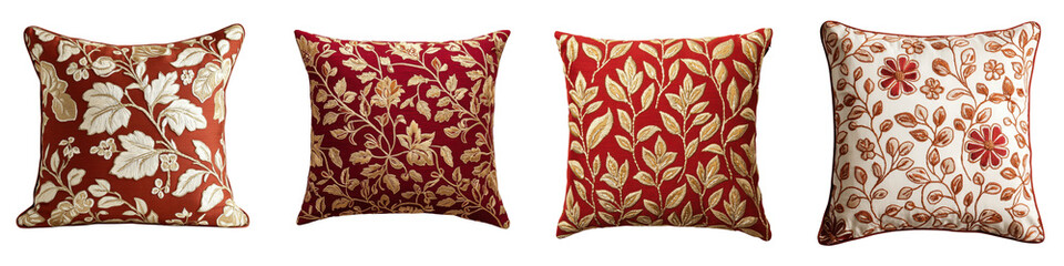 A collection of vibrant and ornamental floral patterned throw pillows in various colors and designs perfect for adding a touch of comfort style and elegance to living rooms bedrooms