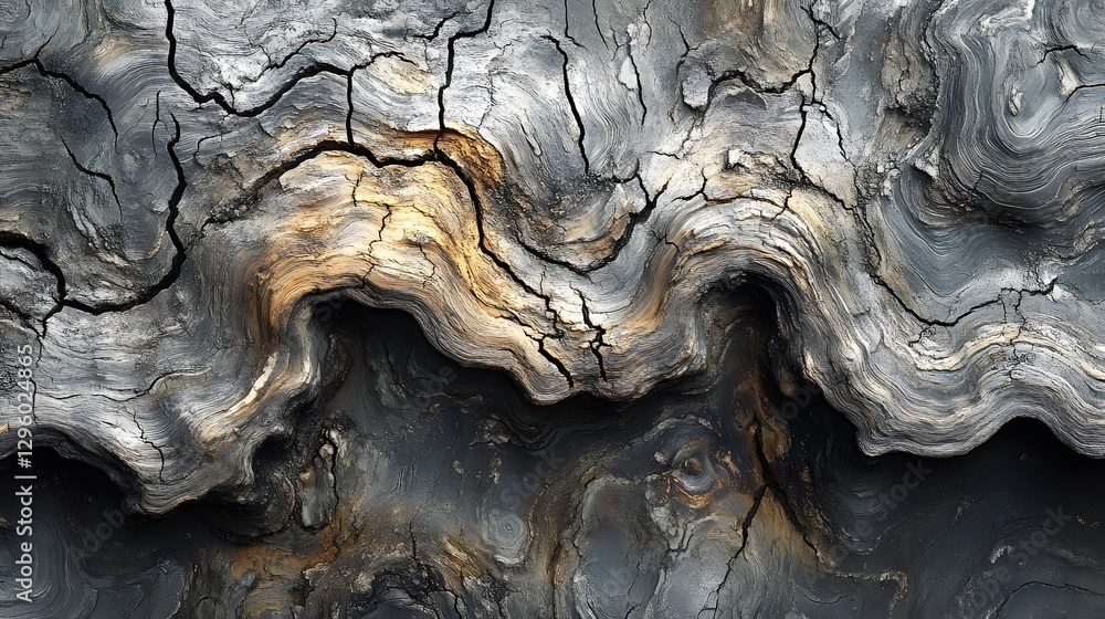 Poster close-up view of a striking piece of wood, showcasing intricate grain and color variations. the imag
