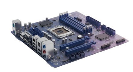 Isolated Motherboard with Chrome Effect