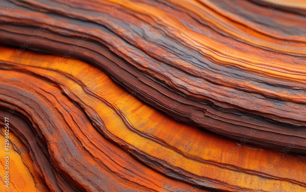 Poster abstract close up of rusty layered rock formation with rich orange and brown hues a detailed texture