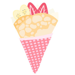 シンプルで可愛いクレープのイラスト素材