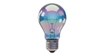 Isolated Iridescent Lightbulb