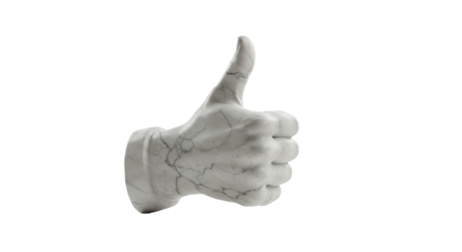 Isolated Marble Thumbs Up