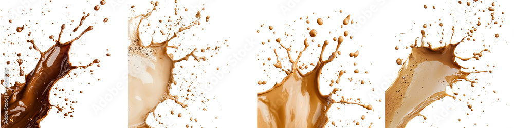 Poster abstract image capturing the dynamic motion and textured patterns of a liquid splash such as coffee 