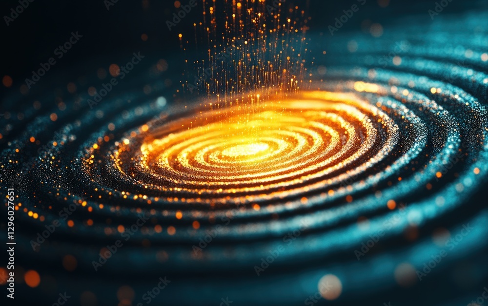 Poster Spiral shape with radiant light emanating from its center creating a captivating and enigmatic visual effect