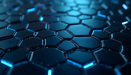 Obraz premium abstract blue background with hexagons