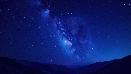 Fototapeta premium Sparkling starfield against a deep indigo night sky with shooting stars , dark sky, nighttime, cosmos