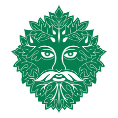 The Irish Green Man is a mythical figure deeply rooted in Celtic folklore, symbolizing the spirit of nature, growth, and fertility. Creature with a face emerging from leaves, vines, and branches