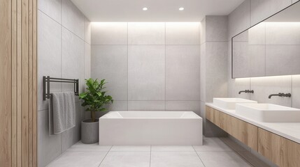 Modern Minimalist Bathroom with Elegant Design and Natural Elements