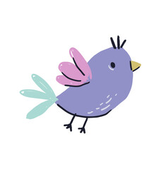 Cute Purple Bird Illustration