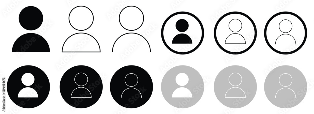 Aufkleber user profile vector icon set. person identity icon set vector isolated on white background