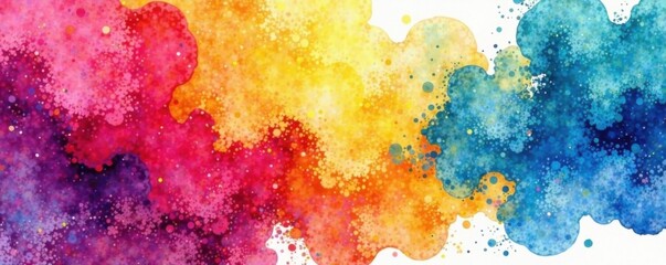 Vibrant vector watercolor brush design elements in bold bright colors with geometric shapes , watercolor, elements, vector