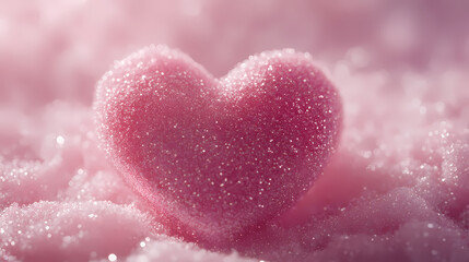 Obraz premium Frosted Heart on Pink Cloud
